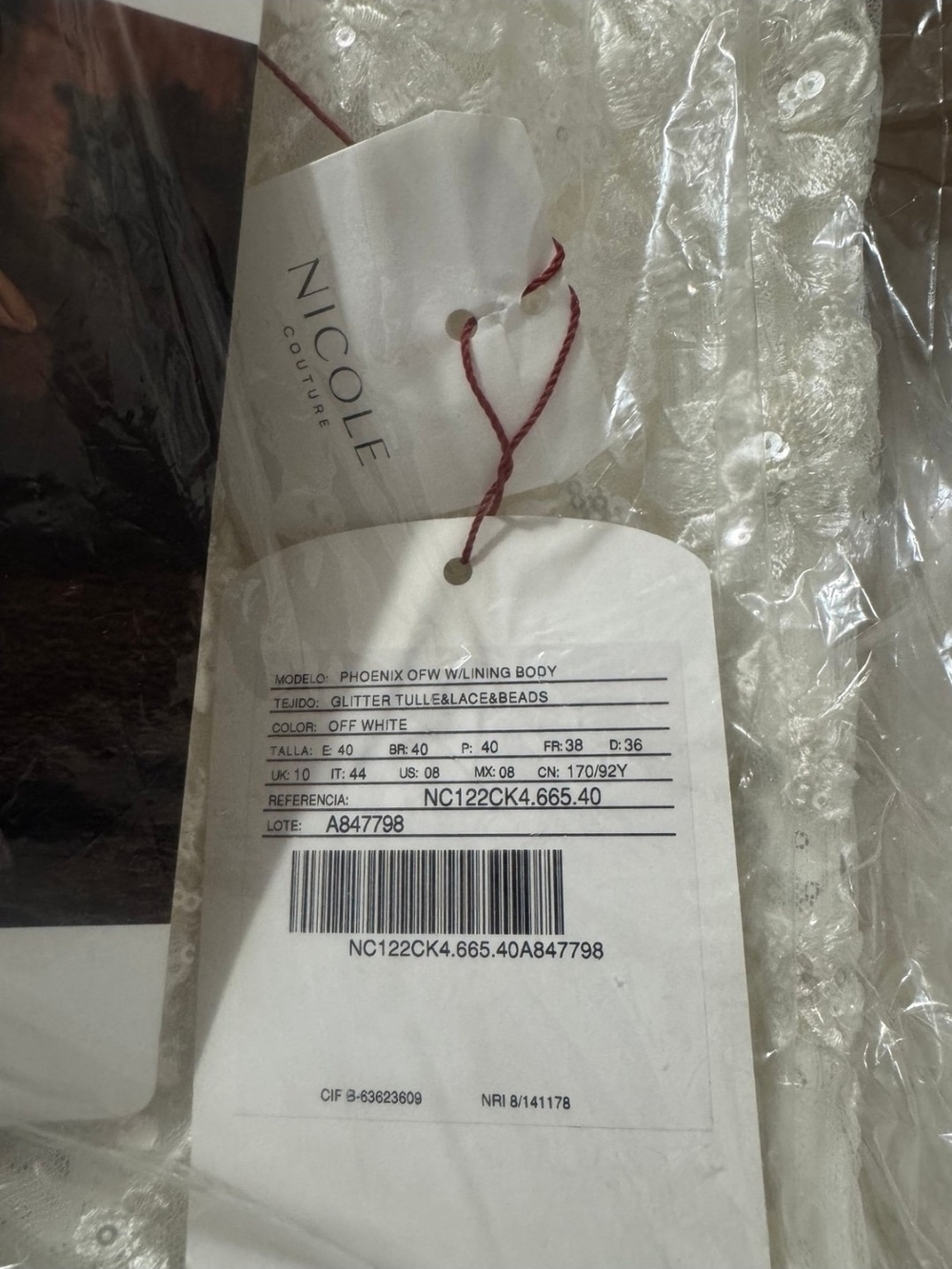 Nicole Milano Pheonix Ivory Lace Mermaid Wedding Gown Size 8 Nwt - Picture 6 of 7